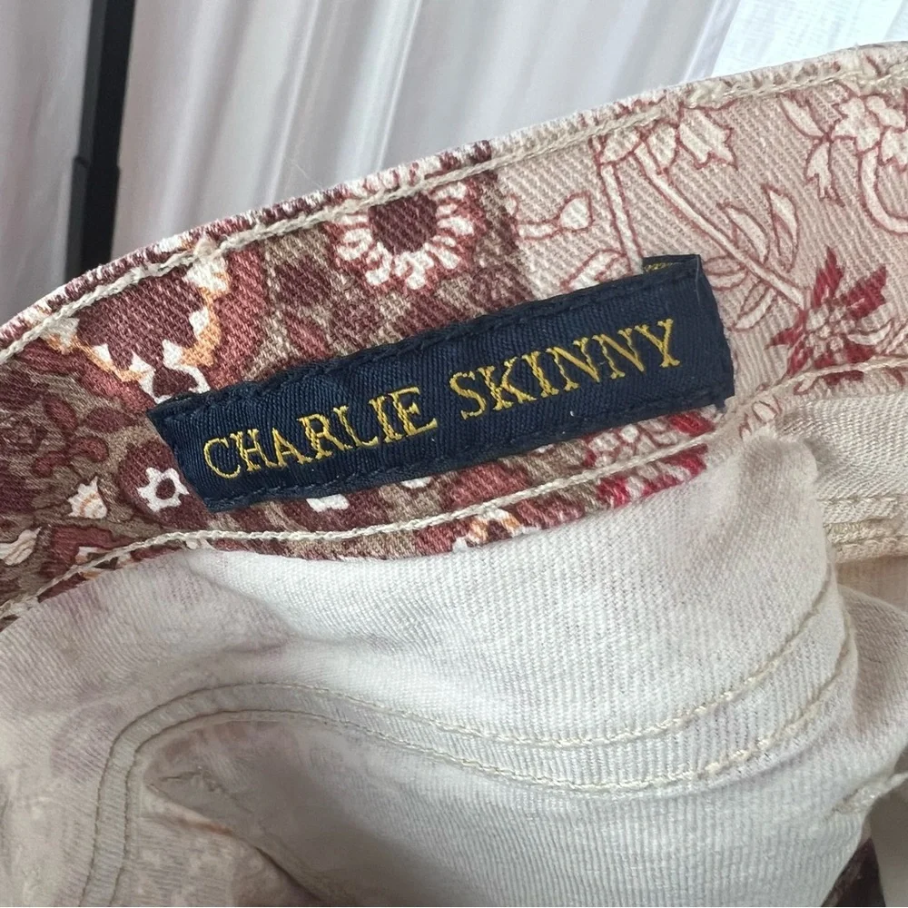 Lucky Brand Charlie Skinny Patchwork Print Jeans, size 6 - Picture 3 of 7